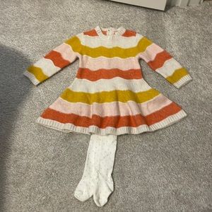 Mayoral girls knit dress, 12 months & tights Candy corn, Halloween, autumn, fall